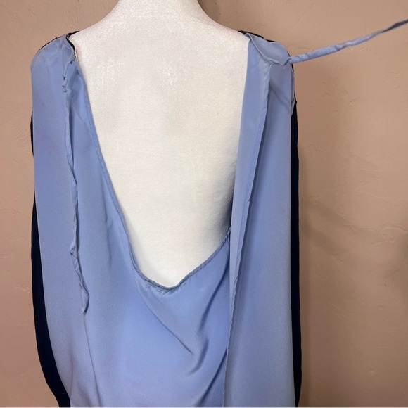 Sandro Paris Ipolit Blue Silk Cashmere Tie-Back Sweater Sheer Wrap Back Size Med - Picture 6 of 9